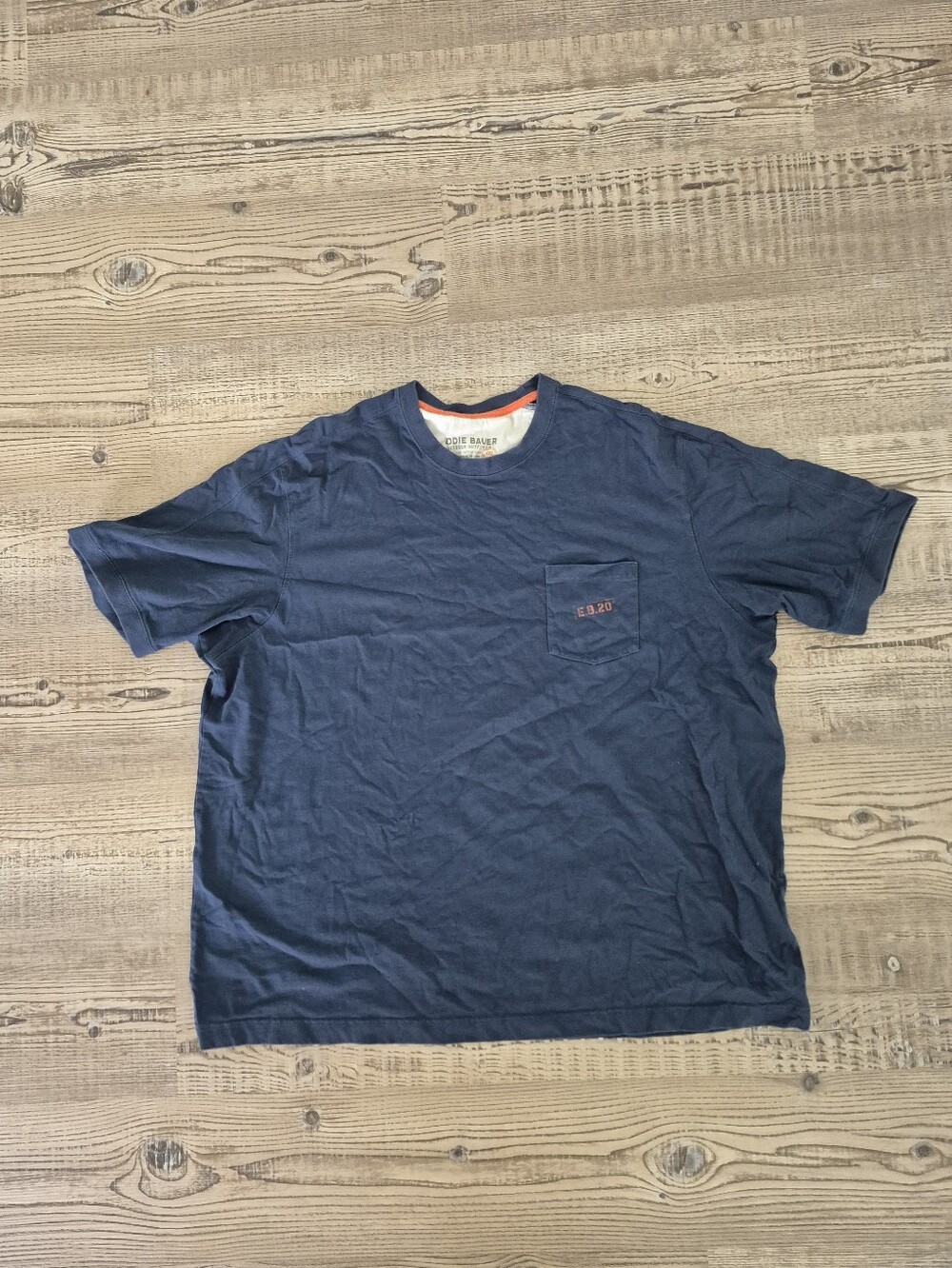Eddie Bauer Navy Blue Short-Sleeve Pocket Tshirt